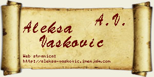 Aleksa Vasković vizit kartica